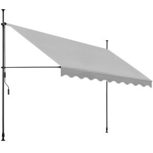 Toldo plegable para balcón con manivela, gris claro 180 x 350 x 304 cm