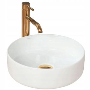 Rea lavabo sobre encimera sami white round, 36x36x11,5 cm