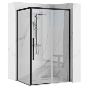 Cabina de ducha rea solar black mat 90x90 sin plato de ducha