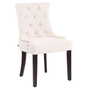 Silla comedor elegante - terciopelo crema - 92 cm