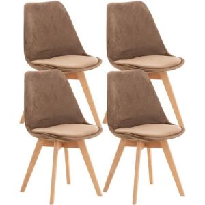 Sillas vintage - terciopelo marrón - 4 piezas - 83 cm