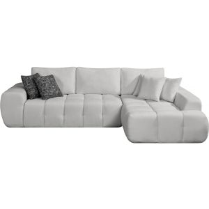Sofá esquinero en l de tela estilo <<bubble>> <<sidonie>> - 4 plazas - gris