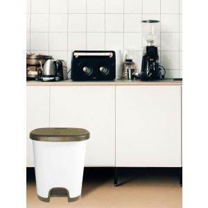 27 litros | topo - blanco | cubo basura plástico moderno | apertura con pe