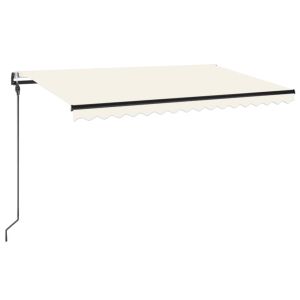 vidaXL toldo automático con LED y sensor de viento crema 450x300 cm