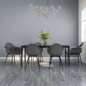 Sillas de comedor 6 unidades gris pp qweo1919