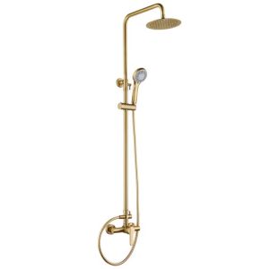 Columna de ducha extensible 88-125 cm, monomando  oro cepillado