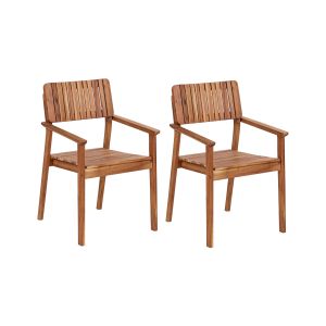 Conjunto de 2 sillas de jardín agello madera de acacia marrón