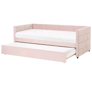 Cama nido terciopelo chavonne 90 x 200 cm rosa