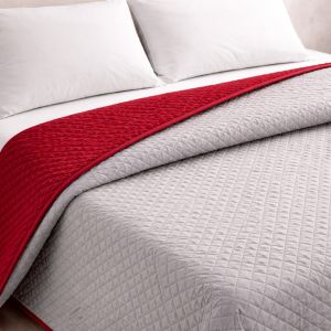 Colcha bicolor reversible gris/rojo cama 105cm donegal collections