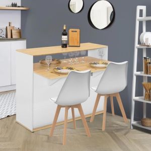 Mueble bar abatible vito - blanco madera - 113 cm