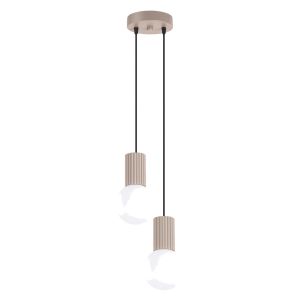 Lámparas colgantes halo 2 taupe aluminio/vidrio 15x120x15cm