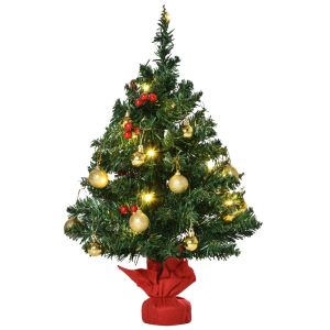Árbol de navidad ø40x60 cm PVC, base de cemento bicolor Homcom