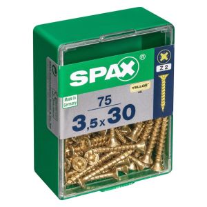 Caja 75 unid. Tornillo madera spax cabeza plana yellox 3,5x30mm