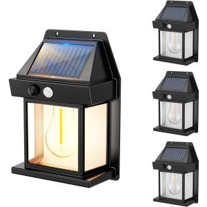 Juego de 4 apliques solares de pared h17cm sunflare
