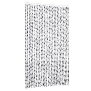 vidaXL cortina antimoscas chenilla gris claro y gris oscuro 118x220 cm