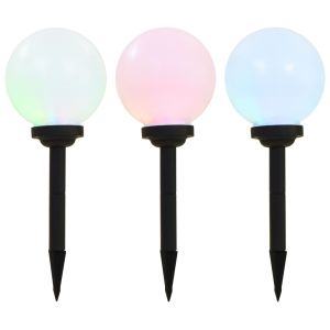 vidaXL lámparas solares esféricas de exterior 3 uds LED rgb 20 cm