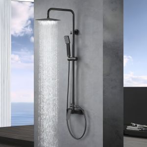 Imex - columna ducha monomando con grifo black gun serie art