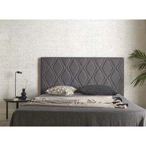 Cabecero rubí para cama de 105 de polipiel gris 115x115x8.
