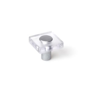 Pomo para mueble rei e122 | 30x30 mm | transparente | abs