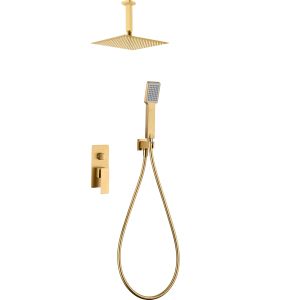 Imex - columna ducha empotrada con grifo oro serie catania