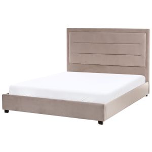 Cama terciopelo rouen 140 x 200 cm gris pardo