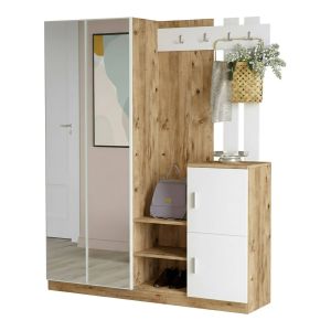 Mueble entrada arcibaldo, 16-24 pares, madera nobilitada