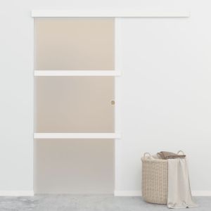 Puerta corredera con topes suaves vidrio esg aluminio 90x205 cm esxt3644