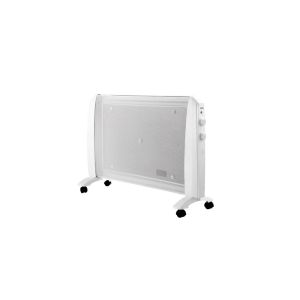Radiador de mica 2000w 1 elemento blanco 2 potencias antivuelco ruedas term