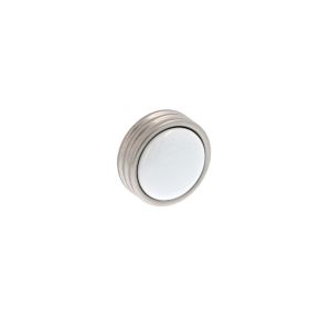 Pomo muebles en zamac y porcel diám 34mm níquel satinado lote de 25