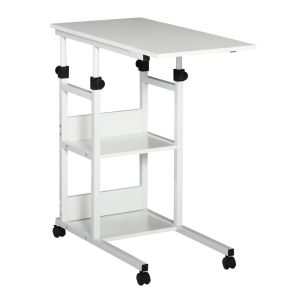 Mesa auxiliar de sofá 80x40x82 cm color blanco Homcom