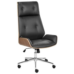Silla de oficina pliora piel sintética negro