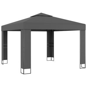 vidaXL cenador con doble techo gris antracita 3x3 m