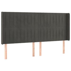 vidaXL cabecero con orejas de terciopelo gris oscuro 183x16x118/128 cm