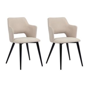 Meubles cosy - sillas - estilo escandinavo tela beige - 48x54.5x79 cm