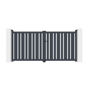 Puerta batiente regulable ancho 3m veymont h.140cm aluminio gris