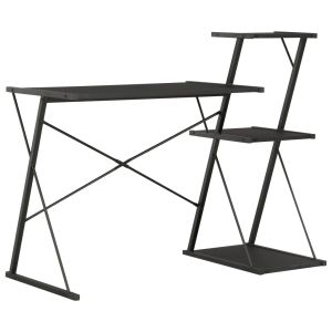 vidaXL escritorio con estantería negro 116x50x93 cm