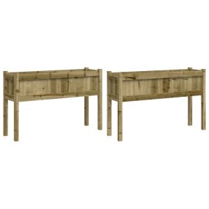 vidaXL jardineras con patas 2 uds madera de pino impregnada