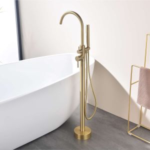Grifo de bañera monomando exenta sky bath oro cepillado inox s304