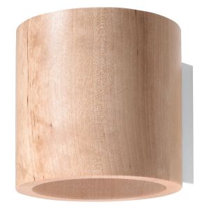 Lámpara de pared orbis 1 madera natural madera 10x10x12cm