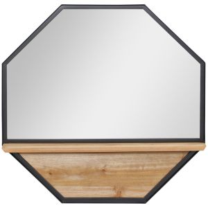 Espejo de pared 61x8.4x61 cm madera de abeto, vidrio, metal Homcom