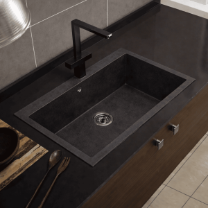 Fregadero cocina vali sobre encimera 81,5x51 cm resina gris antracita