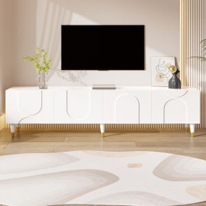 Mueble de tv con 4 puertas blanco 50x180x40cm