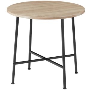 Mesa de comedor 80x76cm, madera industrial clara, roble sonoma