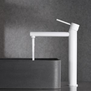Grifo de lavabo alto milos stick blanco mate [ imex® ]
