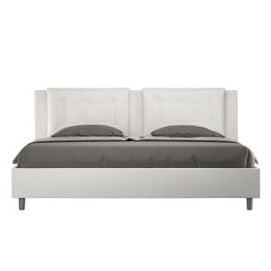 Cama 180x190 con cabecero tapizado - blanca - somier