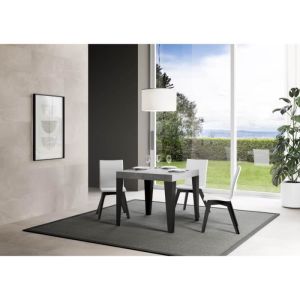 Mesa comedor extensible cuadrada - 90x90 cm - antracita