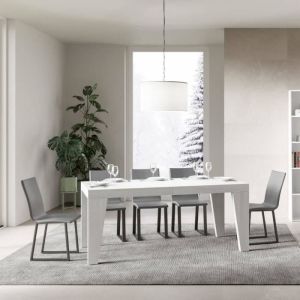 Mesa comedor extensible rectangular - blanco - 180x90 cm