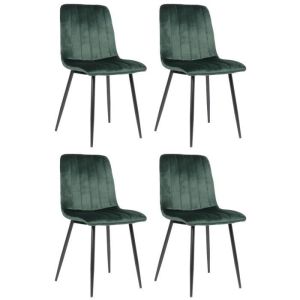 Sillas de comedor acolchadas - lote de 4 - verde - 88 cm