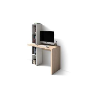 Mesa de estudio con estantería lateral funcional y moderna