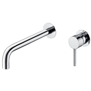 Valaz grifo lavabo empotrado redondo cromado caño fino de 26 cm y fijo
